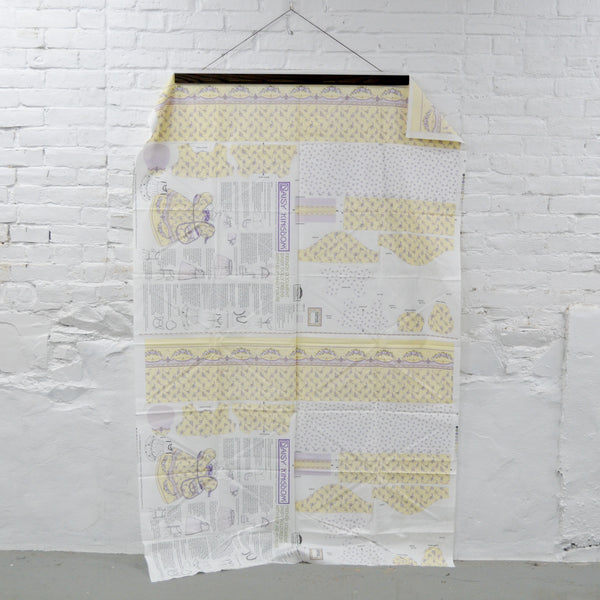 Daisy Kingdom French Document Daisy Dolly Dress Cut and Sew Fabric Panel - 45" x 70"
