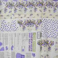 Daisy Kingdom Homespun Violets Daisy Dolly Dress Cut and Sew Fabric Panel - 45" x 70"