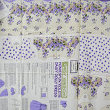 Daisy Kingdom Homespun Violets Daisy Dolly Dress Cut and Sew Fabric Panel - 45" x 70"
