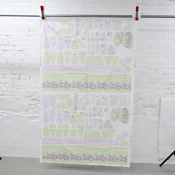 Daisy Kingdom Gingham Violets Daisy Dolly Dress Cut and Sew Fabric Panel - 45" x 70"