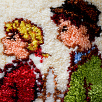 Kids with Dog Latch-Hooked Panel - 30" x 28"