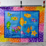 Unfinished Fish Quilt - 33" x 43"