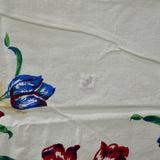 Vintage Red + Blue Floral Tablecloth - 46" x 47"