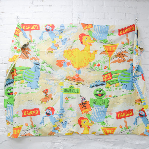 Sesame Street Park Construction Print Flat Sheet - 66" x 84"