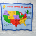 USA Fleece Map Print Panel - 50" x 60"