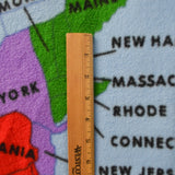 USA Fleece Map Print Panel - 50" x 60"