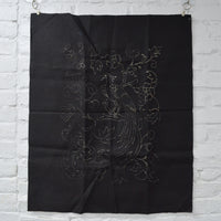 Black Woven Fabric Pillow, Stamped for Embroidery - 30" x 50"