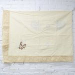 Off-White Tablecloth with Lace Edge + Printed Cross Stitch Pattern - Partially Stitched - 70" x 92"