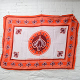 Red + Orange Cashew Plant African Wax Print Fabric Panel - 39" x 58"