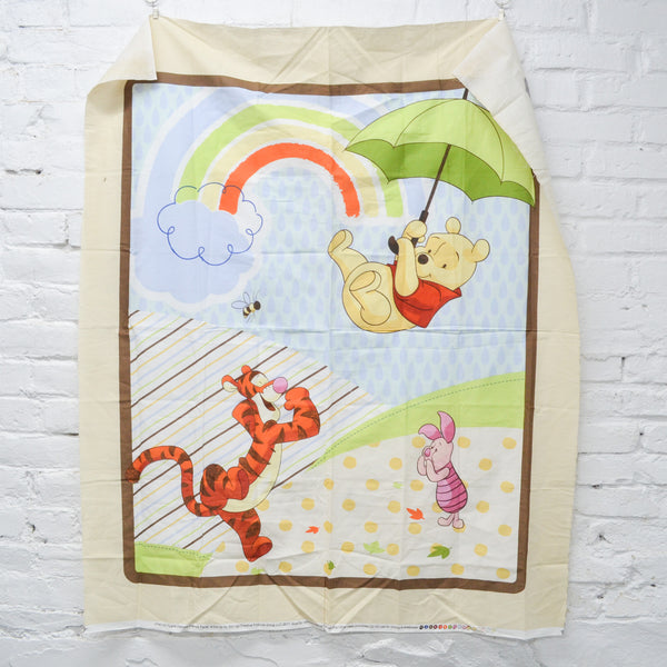 Winnie-the-Pooh Pooh's Umbrella Friends Print Woven Fabric Panel - 17" x 43"