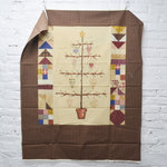 Stenciled + Quilt Print Christmas Tree Fabric Panel - 36" x 45"
