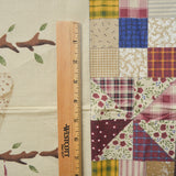 Stenciled + Quilt Print Christmas Tree Fabric Panel - 36" x 45"