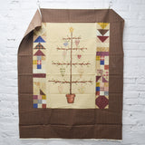 Stenciled + Quilt Print Christmas Tree Fabric Panel - 36" x 45"