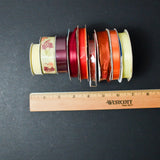 Pastel Yellow, Burnt Orange + Burgundy Ribbon Bundle - 8 Spools