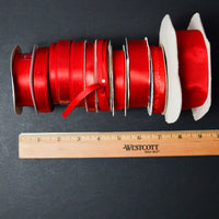 Red Grosgrain + Satin Ribbon Bundle - 11 Spools