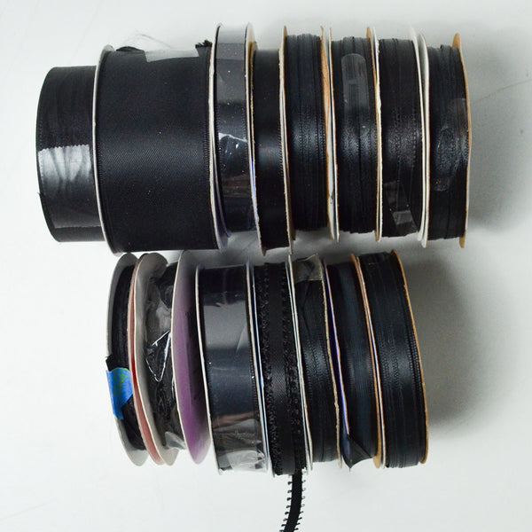 Black Ribbon Bundle - 15 Spools
