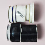 Black + White Sparkly + Sheer Ribbon Bundle - 8 Spools