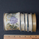 Cream, Tan + Floral Ribbon - 5 Spools