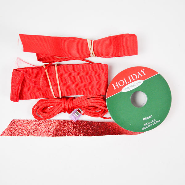 Red Ribbon + Cord Bundle - 4 Spools