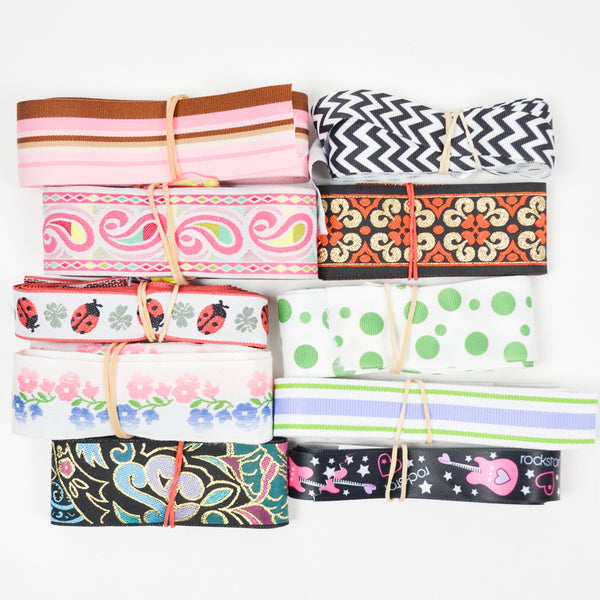 Printed + Jacquard Woven Ribbon - 10 Spools
