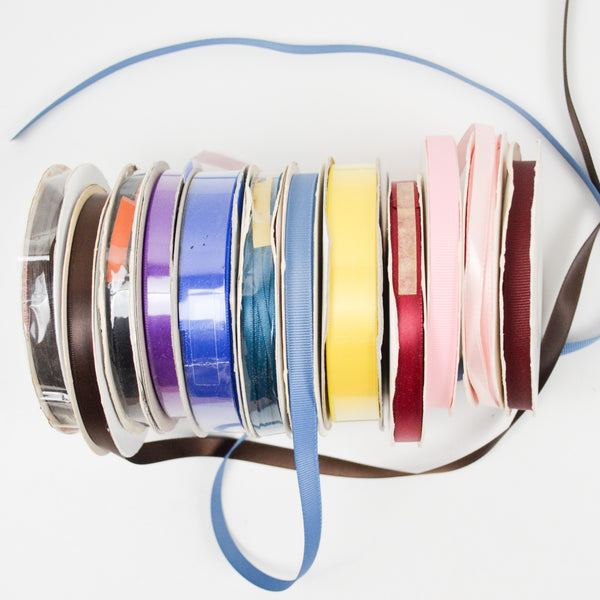 Jewel Tones Satin + Grosgrain Ribbon - 12 Spools