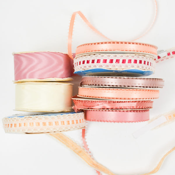 Pink Ribbon + Lace Trim Bundle - 9 Spools