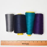 Dark Polyester + Poly-Cotton Overlock Thread - 4 Cones