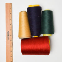 Polyester, Poly-Cotton + Mercerized Cotton Overlock Thread - 4 Cones