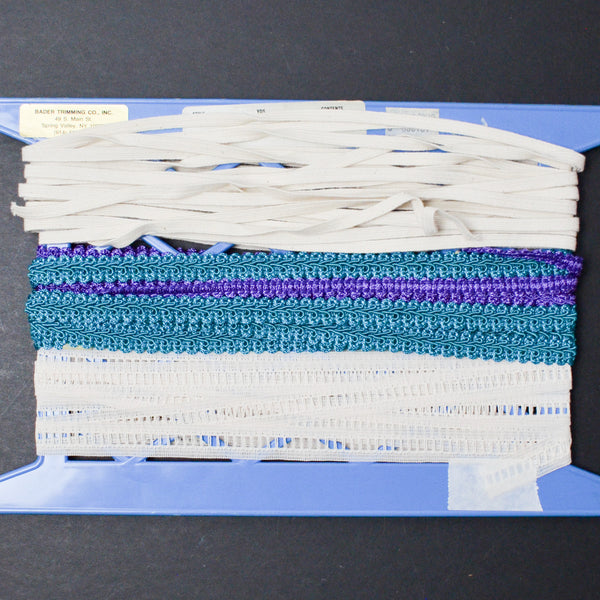 White, Teal, and Purple Trim + Elastic