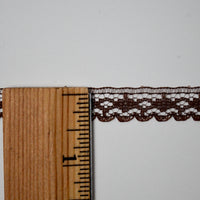 Brown Scalloped Lace Trim, 1/2" Wide - By the Yard