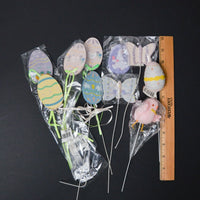 Painted Wooden Easter Eggs on Wire Sticks