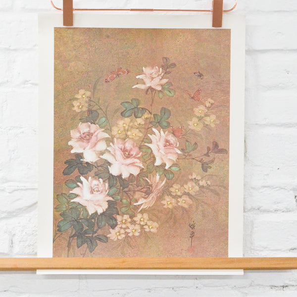 Floral + Butterfly Print Poster
