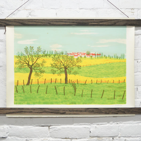 French Countryside Lithograph Art Print - 20" x 25.5"