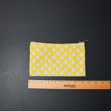 Yellow + White Zipper Pouch