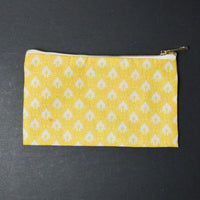 Yellow + White Zipper Pouch