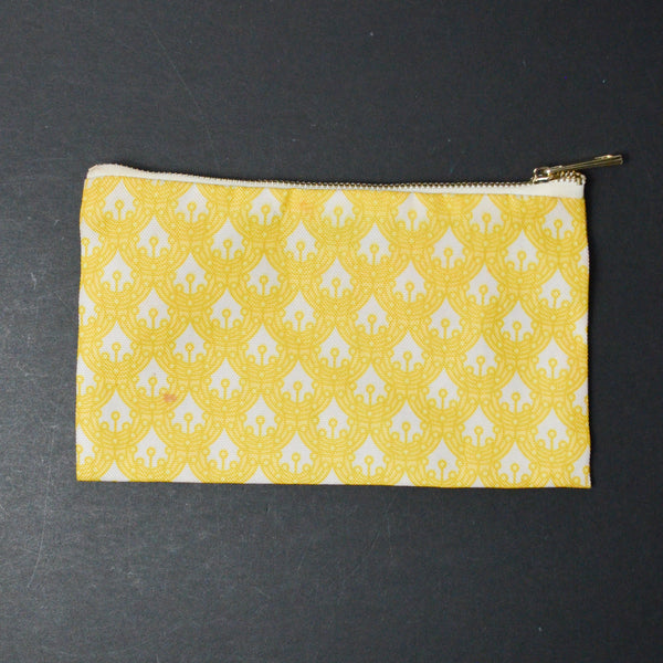 Yellow + White Zipper Pouch
