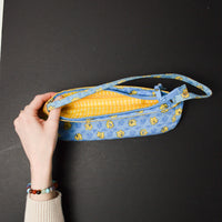 Blue + Yellow Floral Quilted Bag