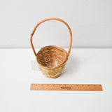 5" Round Lacquered Bamboo Basket with Plastic Liner