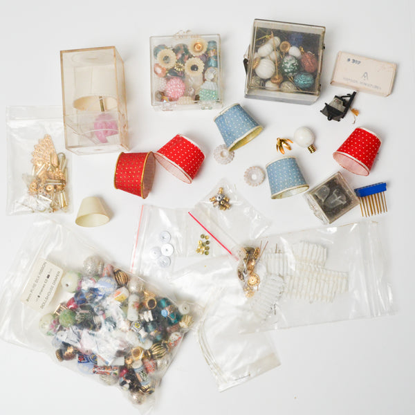 Vintage Miniature Lamp Bases + Shades Bundle