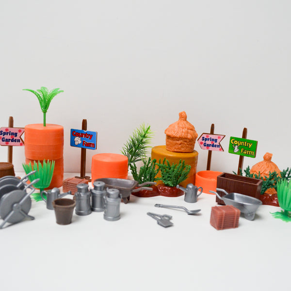 Miniature Plastic Farm + Garden Figurines