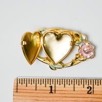 Gold Heart Locket Pin