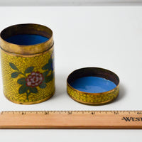 Cloisonne Tea Caddy Round Box with Lid