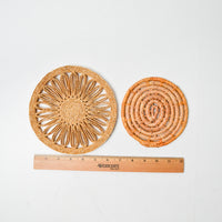 Woven + Rattan Trivets - Set of 2