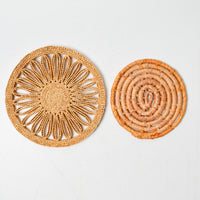 Woven + Rattan Trivets - Set of 2