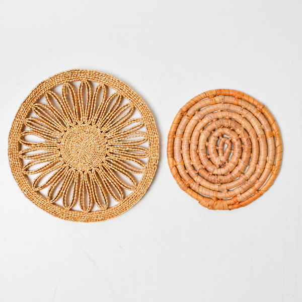 Woven + Rattan Trivets - Set of 2