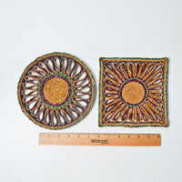 Colorful Rattan Trivets - Set of 2