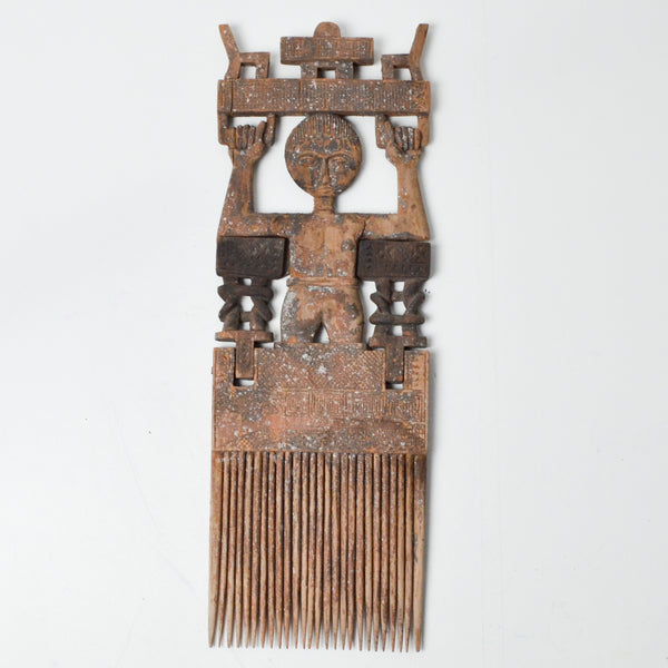 Articulated Wood Figural Large Comb