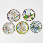 Floral Cloisonne Trinket Dishes - Set of 5