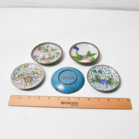 Floral Cloisonne Trinket Dishes - Set of 5