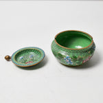 Green Cloisonne Flip Top Ashtray - Lid Missing Bar